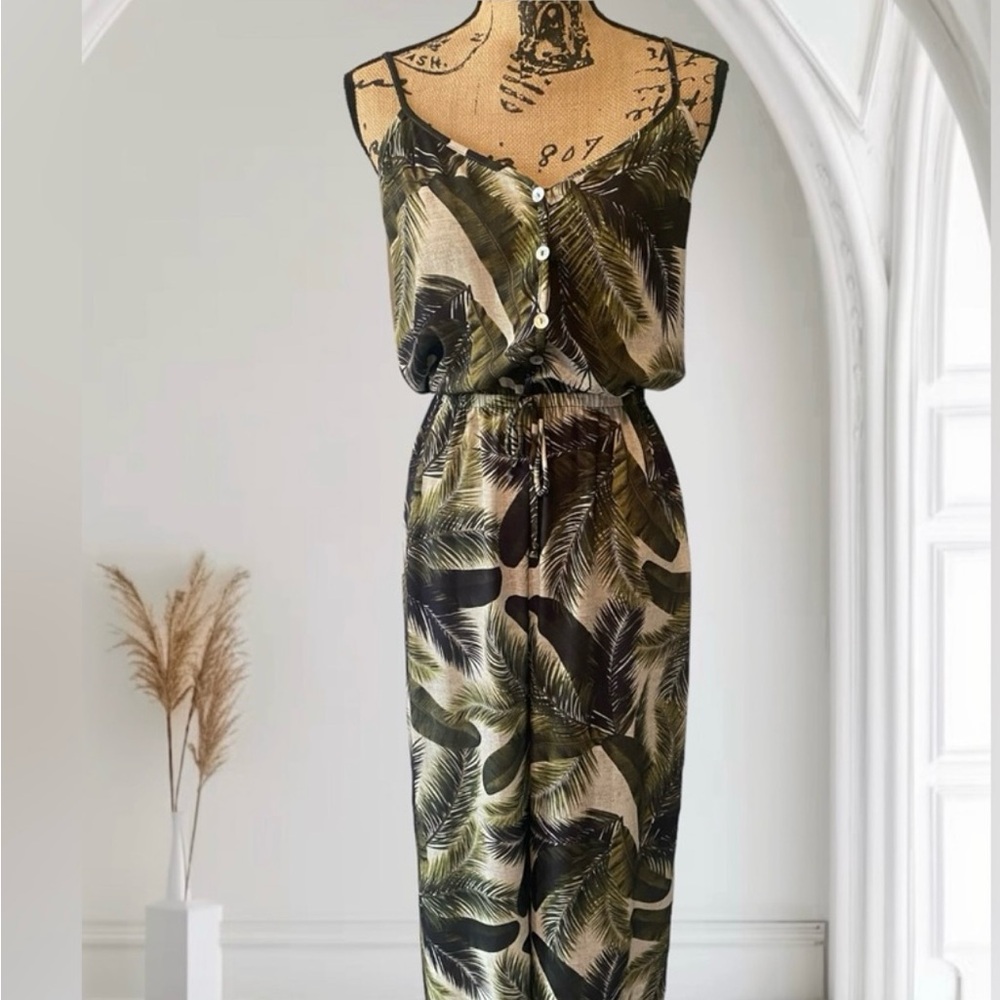 Show Me Your Mumu Tropical Leaf Print Jumpsuit